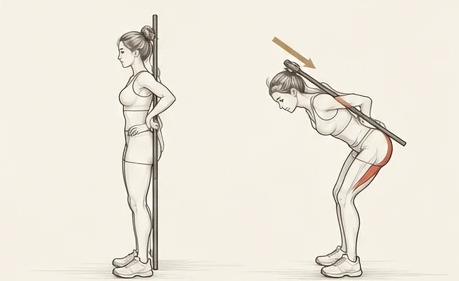 Stick hip hinge