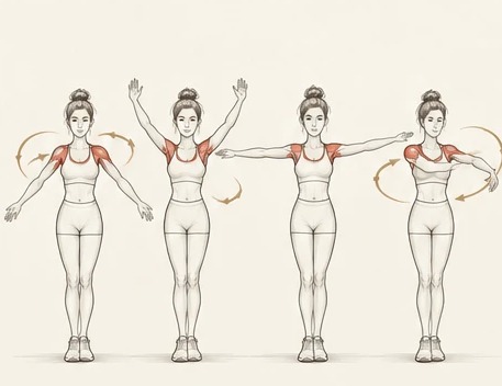 Arm circles: forward and backward