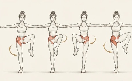 Hip openers: knee up and circle outwards